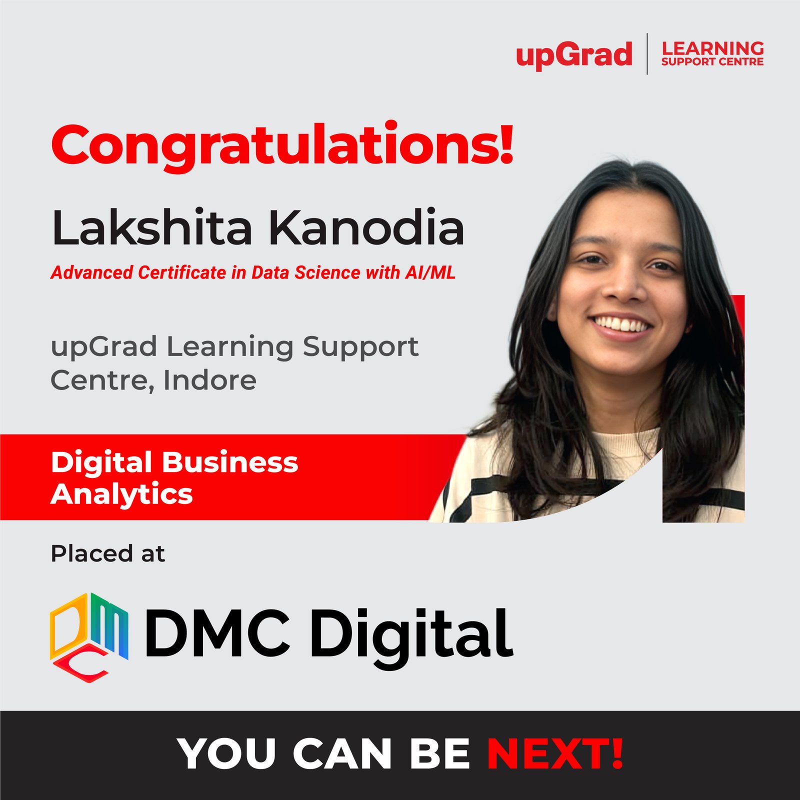 Lakshita Kanodia placed at DMC Digital